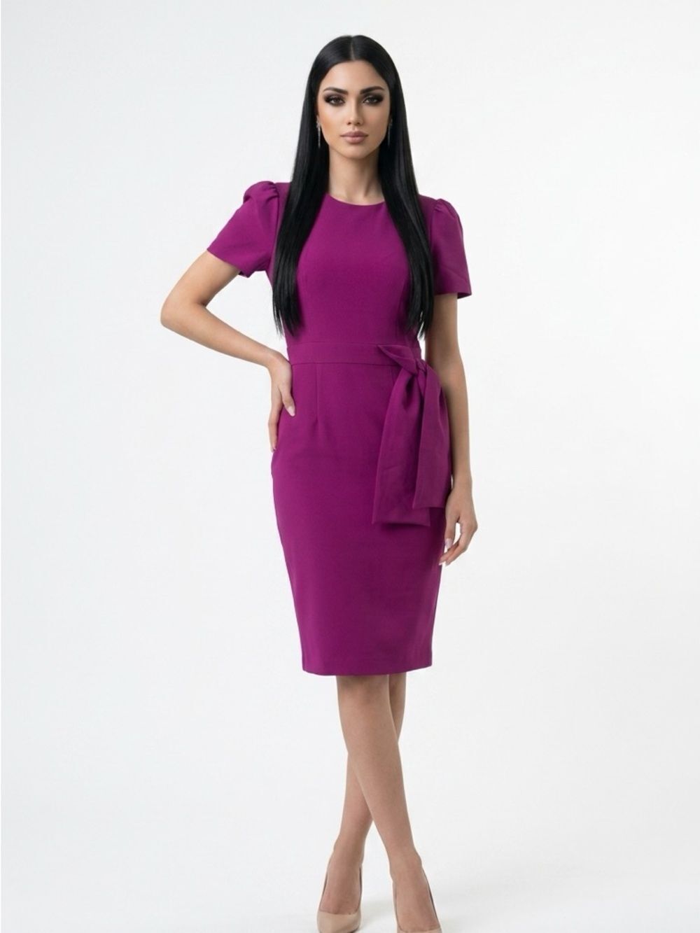LAROQUE | NEW Jackie Pink Purple Tie-Waist Sheath Dress Women’s Size Medium
